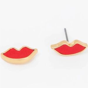Clare V red lip stud earrings